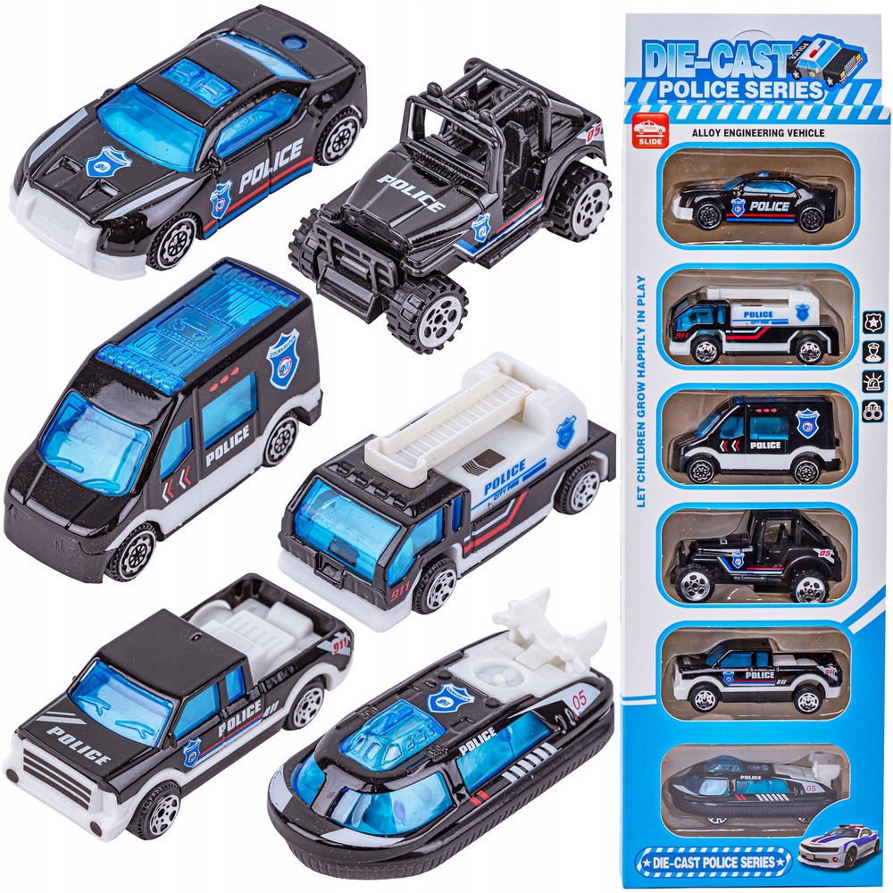 SET SPRING ROCKS POLICEJNÉ AUTO AUTO POLICAJNÉ Spring Springs Cars 1:64 7x3cm 6 ks